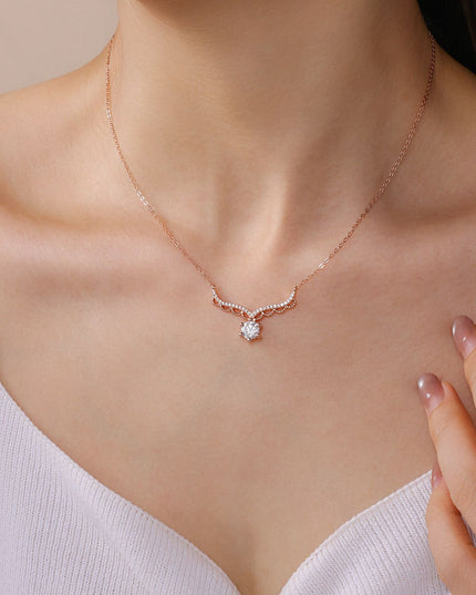 Serena Moissanite Crown Drop Necklace