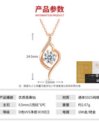 40cm+5cm extension chain / Rose Gold 6.5mm 1 Claromosanite Diamond *1 S925 Sterling Silver [GRA Certified]