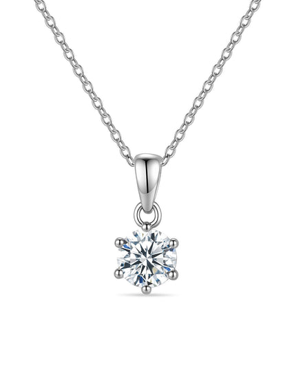 Classic Six-Prong Moissanite Solitaire Necklace