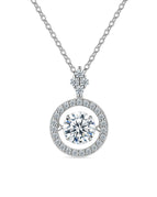 40cm+5cm extension chain / 5.0mm 50 fen moissanite x1, S925 sterling silver