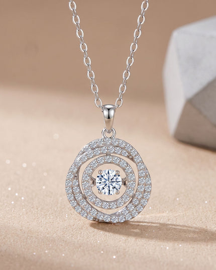 Celestia Moissanite Orbit Halo Necklace