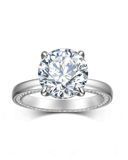 eaby Cross-border E-commerce S925 Sterling Silver Moissanite Ring, Bohemian Democratic Style 18K Gold Light Luxury Wedding Ring