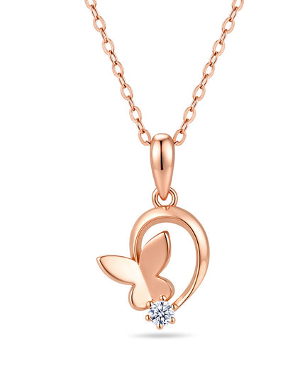 Elara Moissanite Butterfly Pendant Necklace