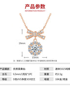 40cm+5cm extension chain / Rose gold 6.5mm 1 Klamoisan diamond *1 S925 sterling silver