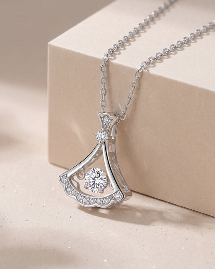Aurelia Moissanite Fan Pendant Necklace