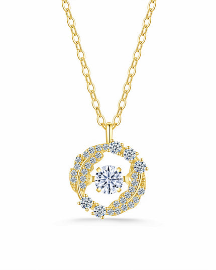 Aurelia Moissanite Halo Pendant Necklace