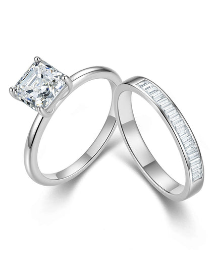 S925 sterling silver Asche special-shaped moissanite ring, niche design stacked piano grid accessory ring combo ring