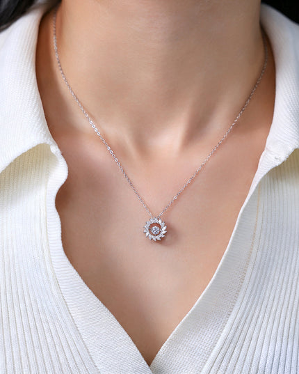 Solara Moissanite Sunburst Pendant Necklace