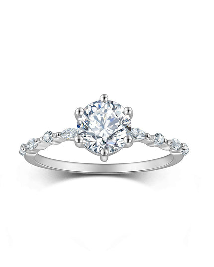 Cross-border LAZADA Southeast Asia best-selling moissanite ring S925 sterling silver sweet cool style high-end closed-mouth ring