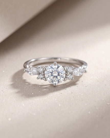 Cross-border trendy trendy moissanite ring S925 pure silver gemstone light luxury gold-plated exquisite ring