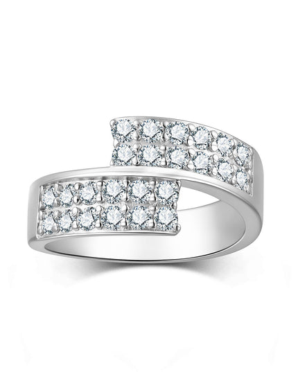 Jewelry wholesale S925 pure silver moissanite ring, closed-loop double-row full-set ring, color-resistant, cross-border bracelet for women