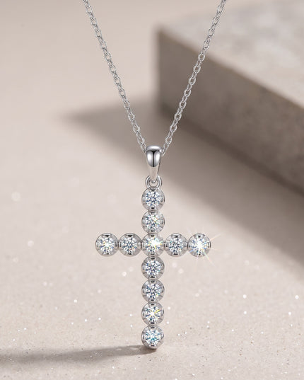 Faith Moissanite Cross Pendant Necklace