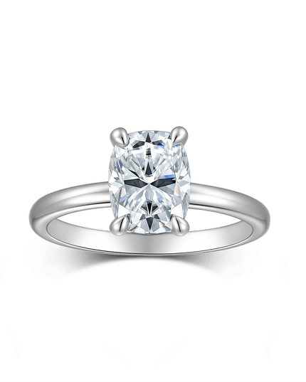 Source factory wholesale S925 sterling silver moissanite ring, artificially cultivated gemstone custom irregular pillow-shaped hand ornament